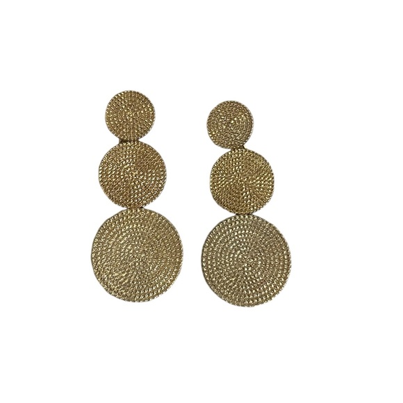 New in Bags 3 Pair of Gorgeous Gold Color Earrings - Picture 2 of 4